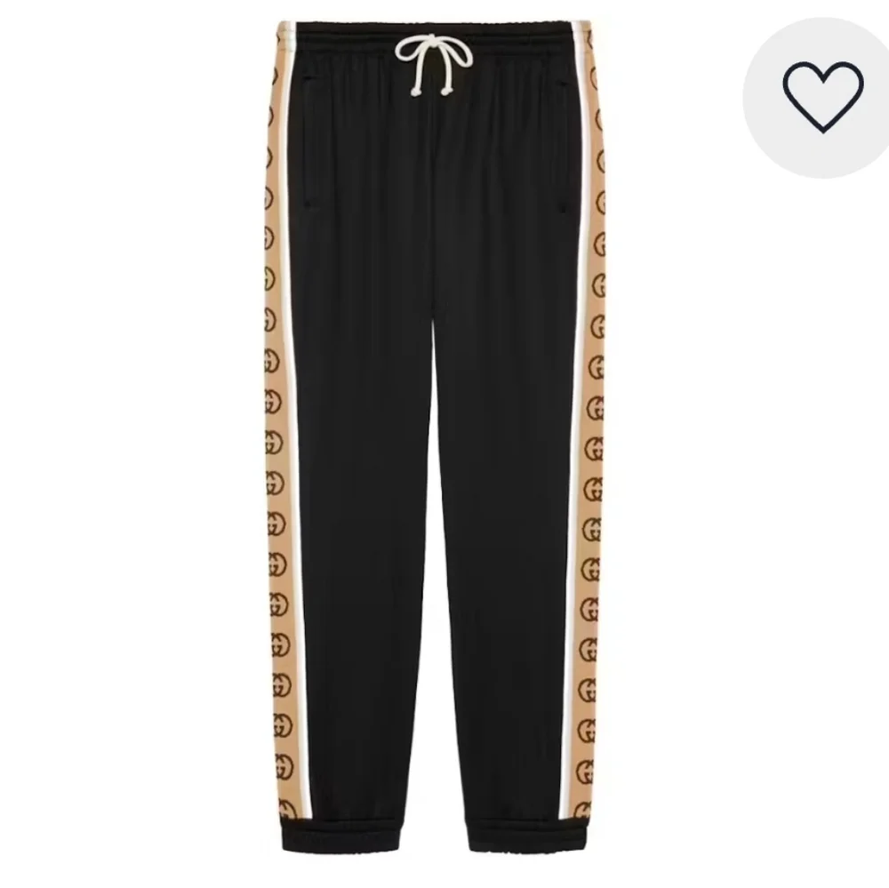 Gucci GG Small Monogram Legs Black Tan Reflective Trim Track Suit Jogger Bottoms - Picture 12 of 12